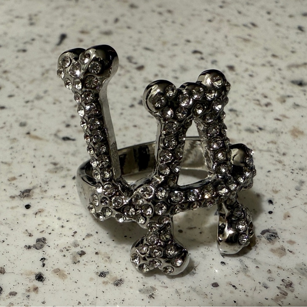 “LOS ANGELES” Studded silver ring